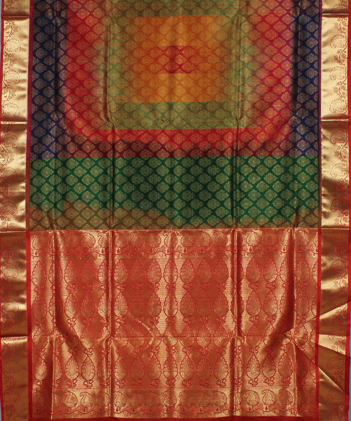 Dark Multicolor Karnataka Handloom Silk Saree