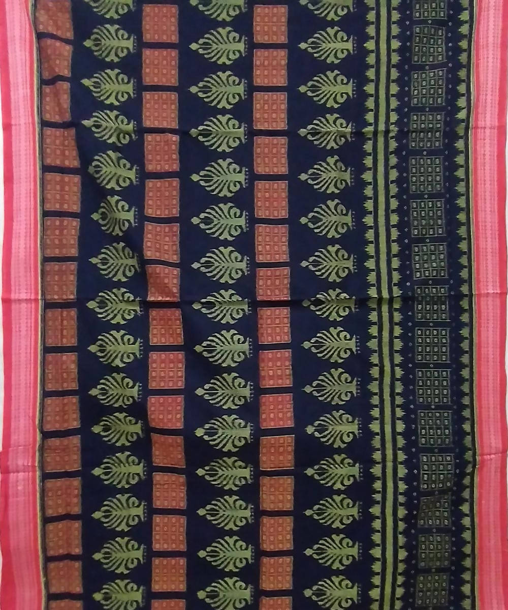 Black multicolor cotton handloom sambalpuri saree