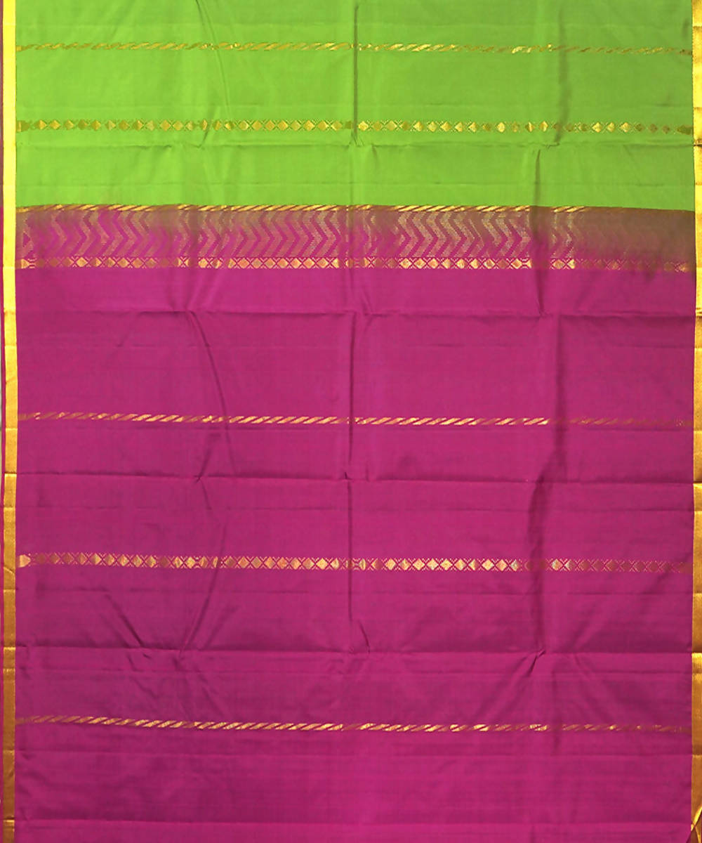 Green Purple Handloom Rasipuram Silk Saree