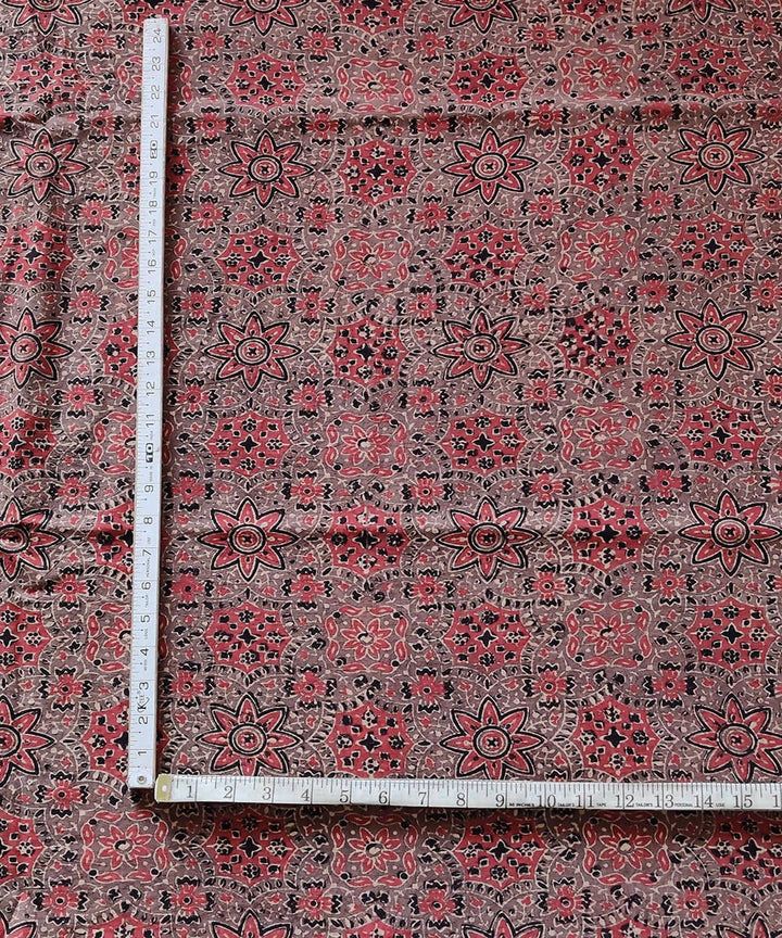 2.5m Black red natural dye handspun handwoven ajrakh kurta material