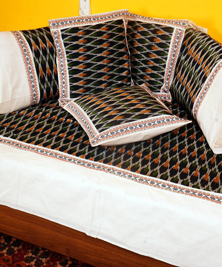 Handloom Multicolor Ikkat Cotton Diwan Set
