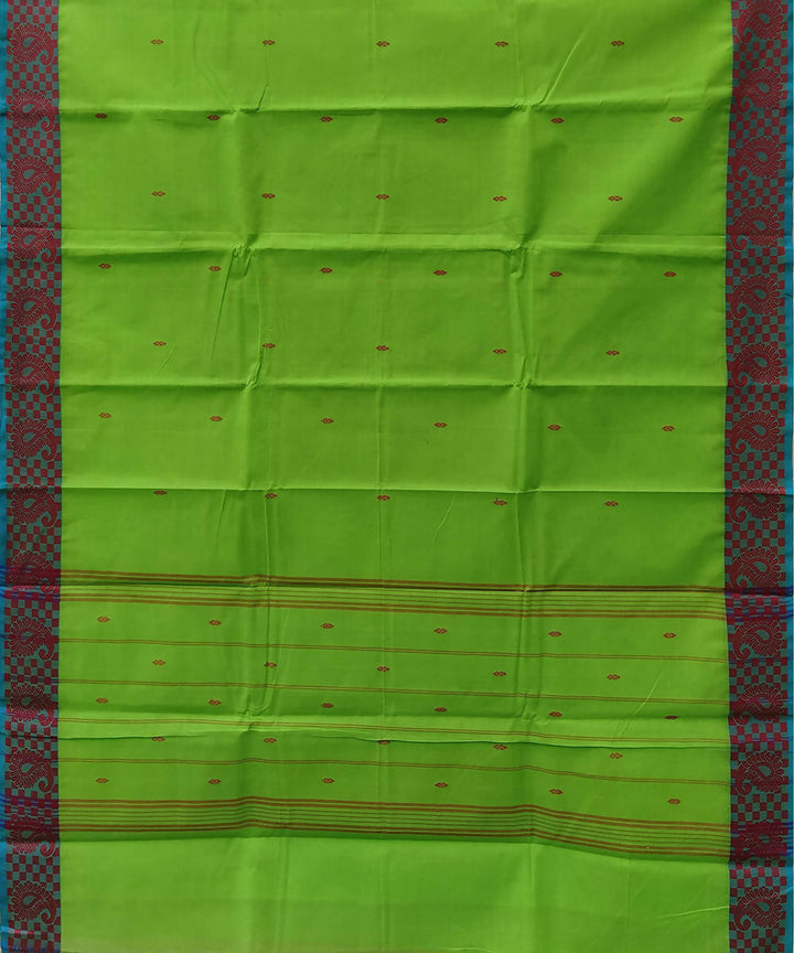 Parrot green handwoven tamil nadu cotton saree