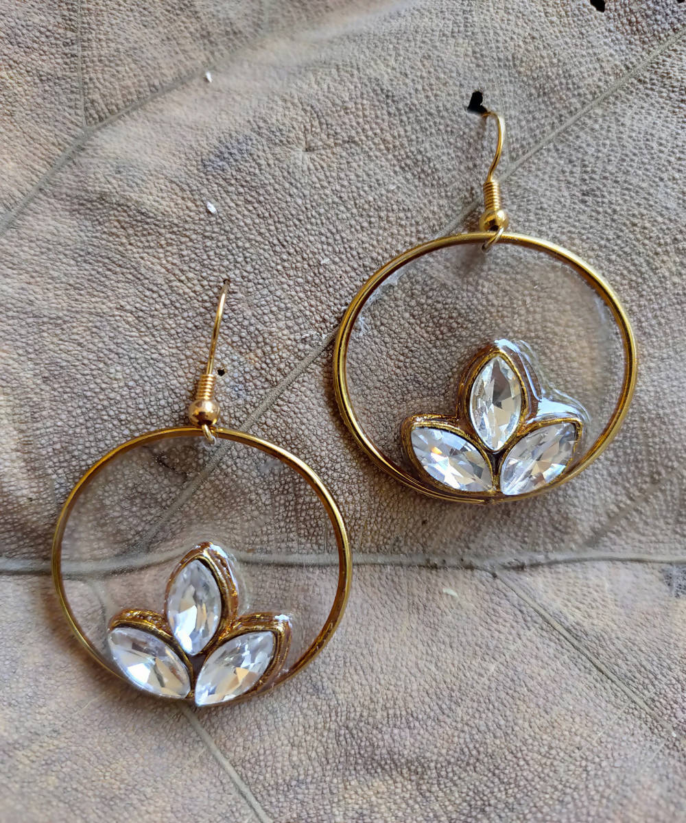 handcrafted round enamel earring drops