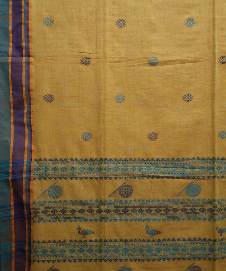 Bengal Mustard Yellow Handwoven Cotton Saree