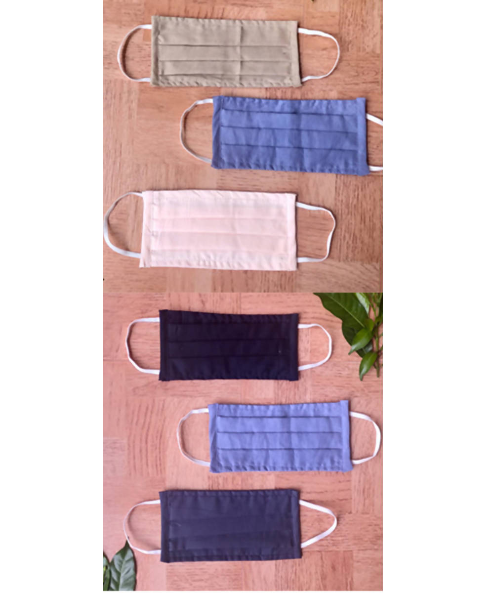 3 Layer Cotton Reusable Fabric face Masks Pack of 3