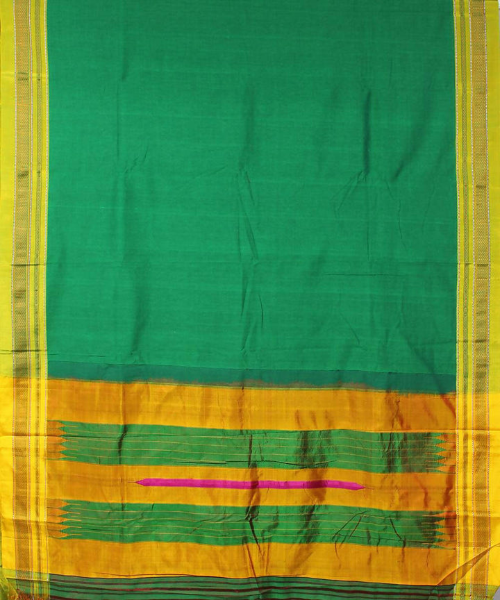 green handloom chikki paras border ilkal saree