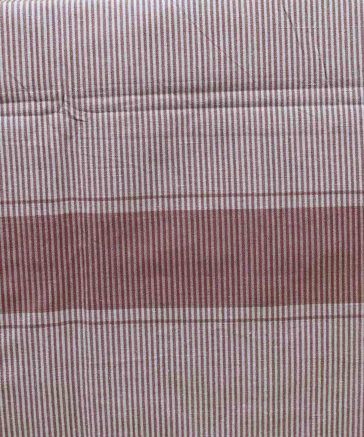 Brown White Striped Handloom Single Bed Sheet