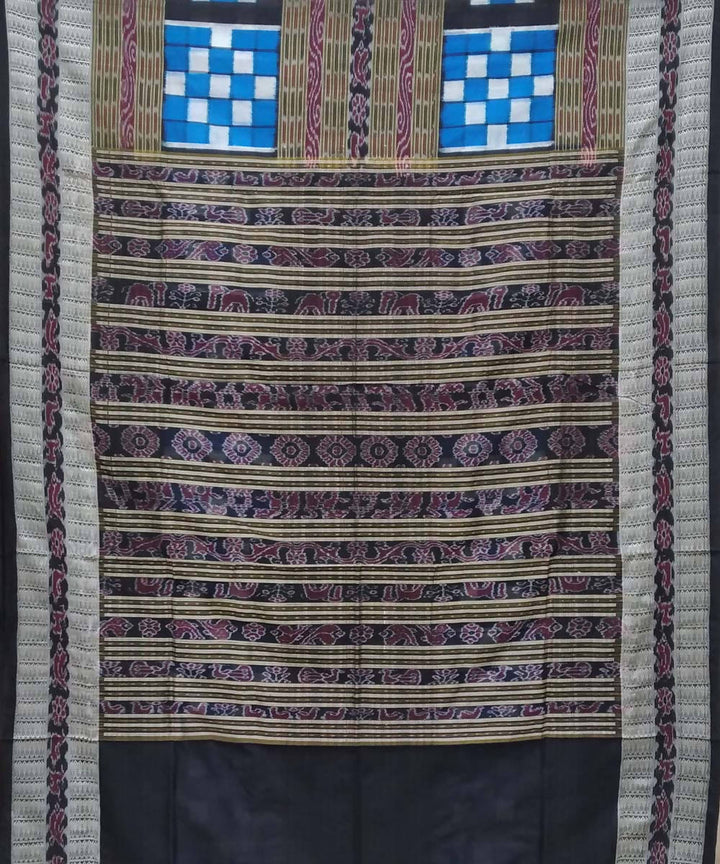 Multicolor handwoven silk ikat sambalpuri saree