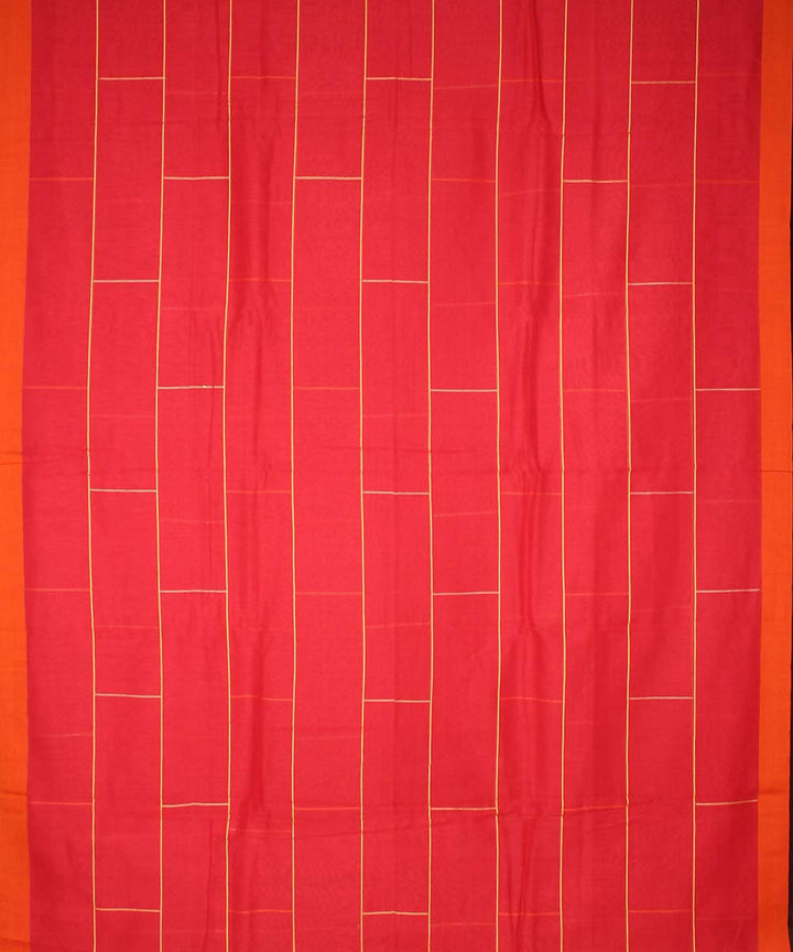 Handwoven red bengal cotton saree