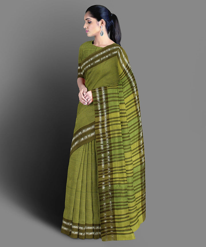 Light green handwoven cotton narayanpet saree