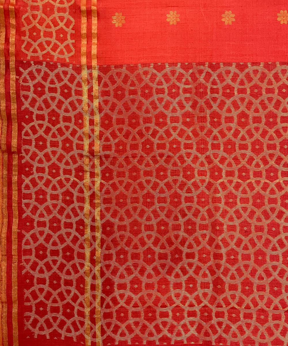 Red handwoven tussar silk saree