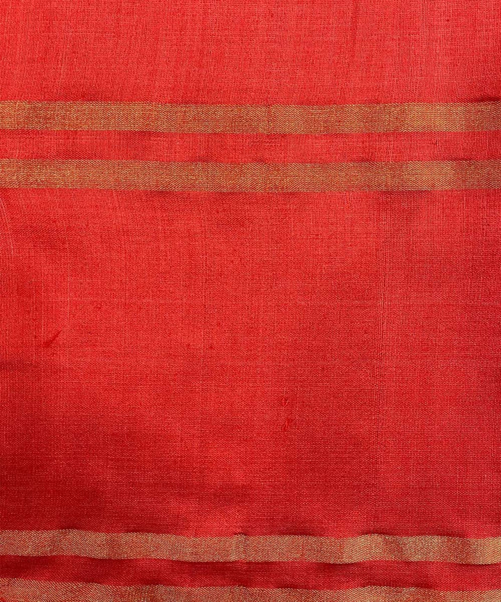 Red handwoven tussar silk saree