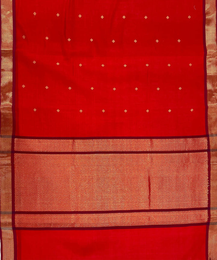 Red handloom tussar silk saree