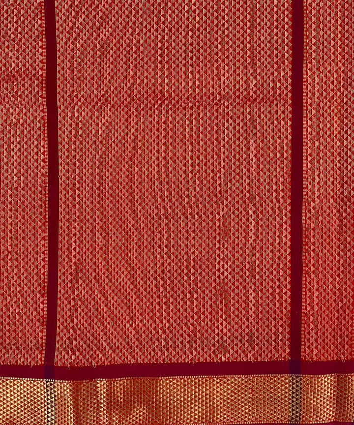 Red handloom tussar silk saree