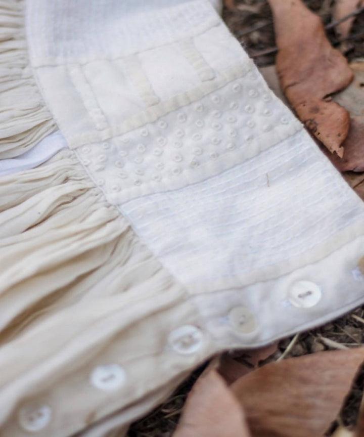 Natural white handcrafted kora cotton skirt