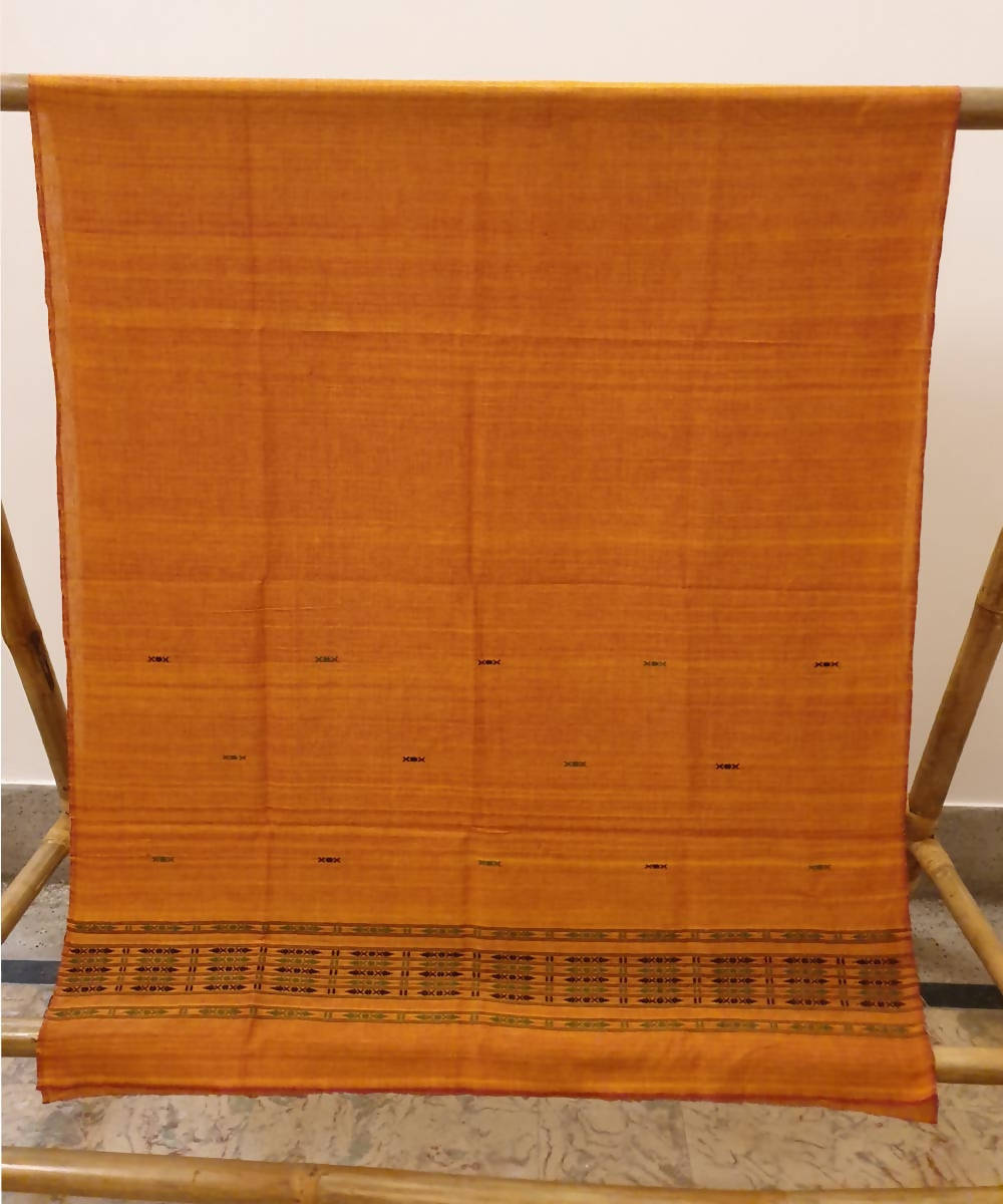 Rust orange assam handwoven cotton kurta piece (2.5m per qty)
