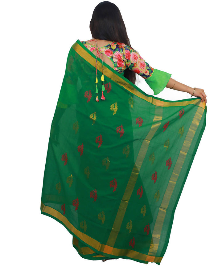 Green venkatagiri handloom cotton saree