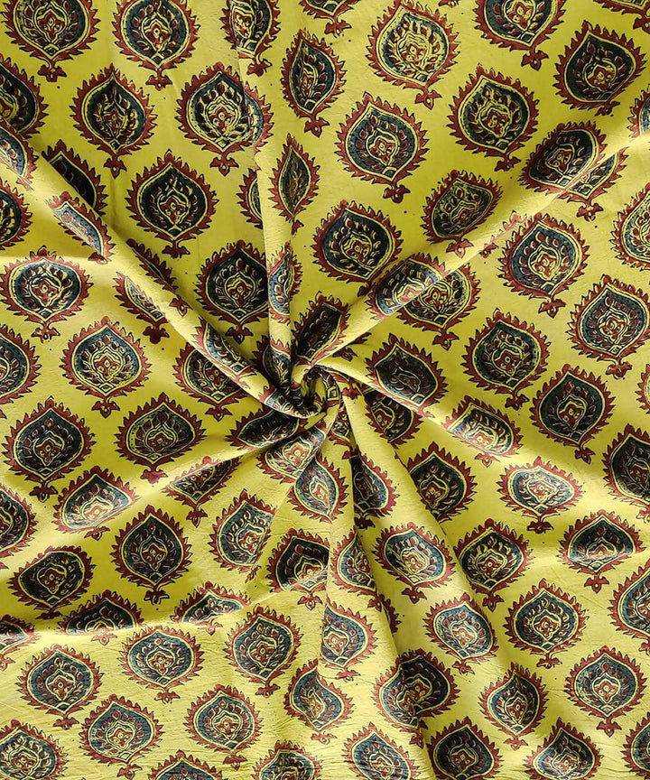 Multi color natural dye handspun handwoven cotton ajrakh print kurta material (2.5m per qty)