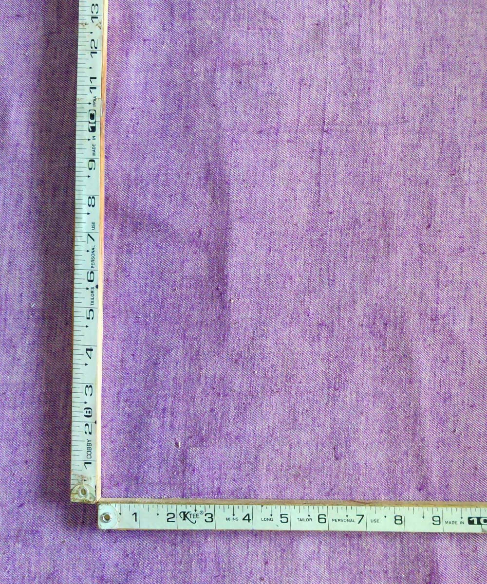 2.5m Purple white twill weave handspun handwoven cotton kurta fabric