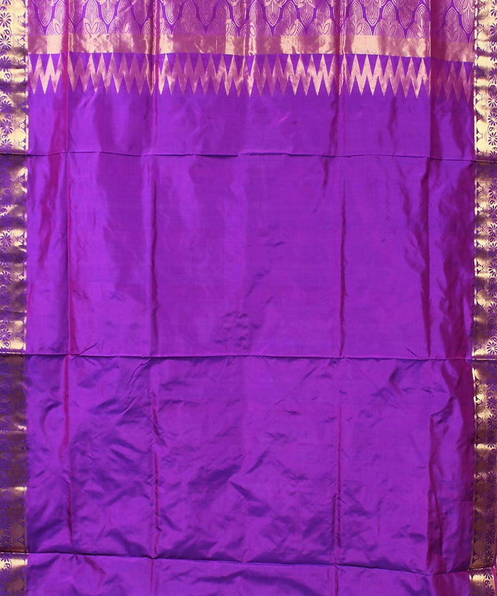 navy and purple karnataka handwoven silk saree