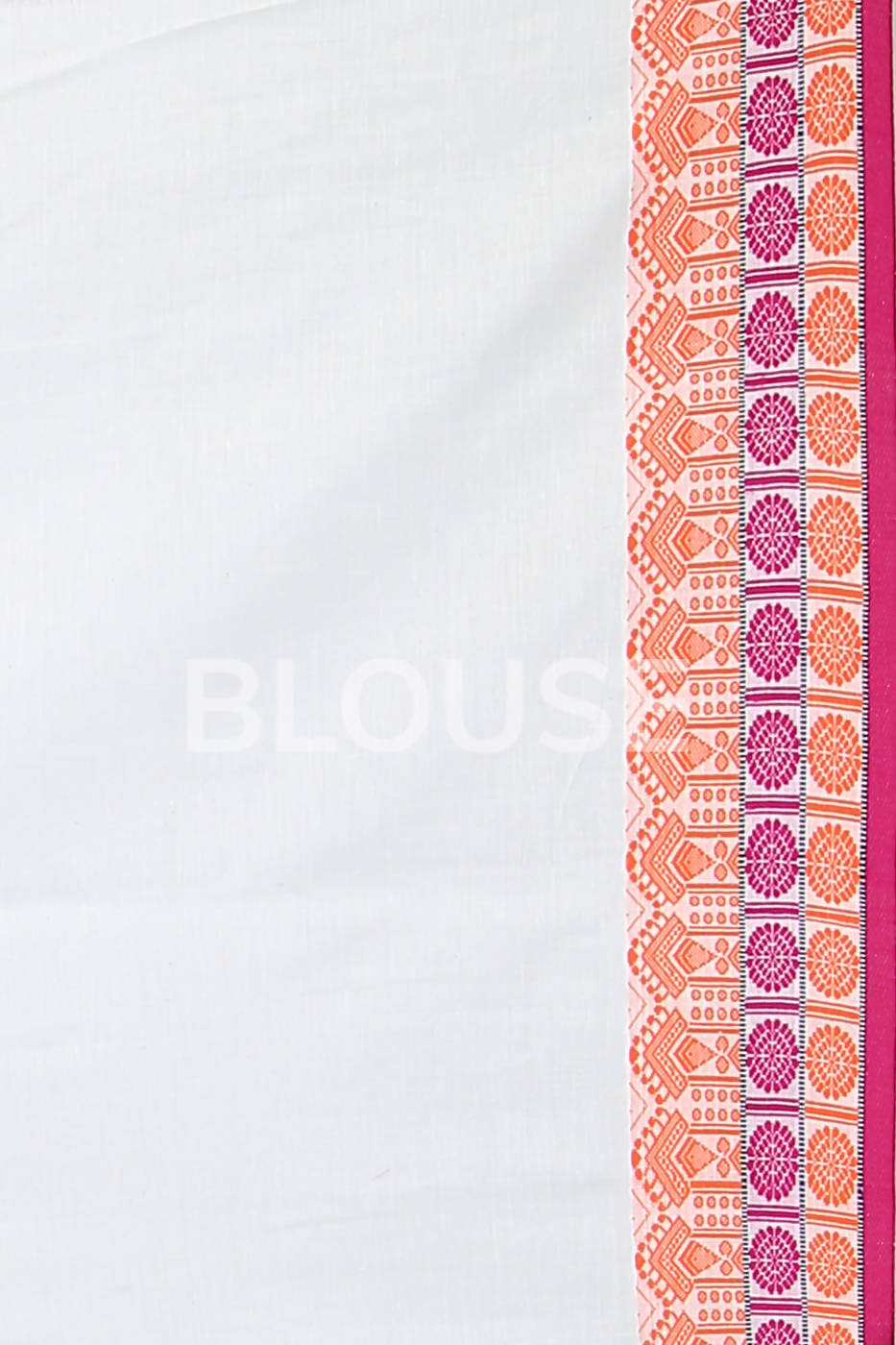Handloom bengal white and red cotton saree