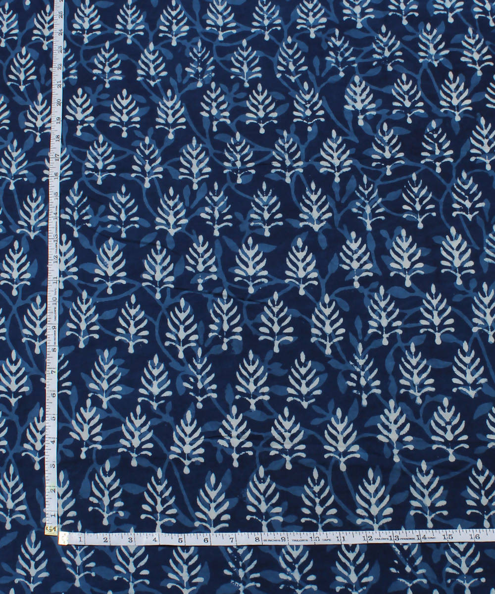 Dabu Handblock Indigo Printed Cotton Fabric