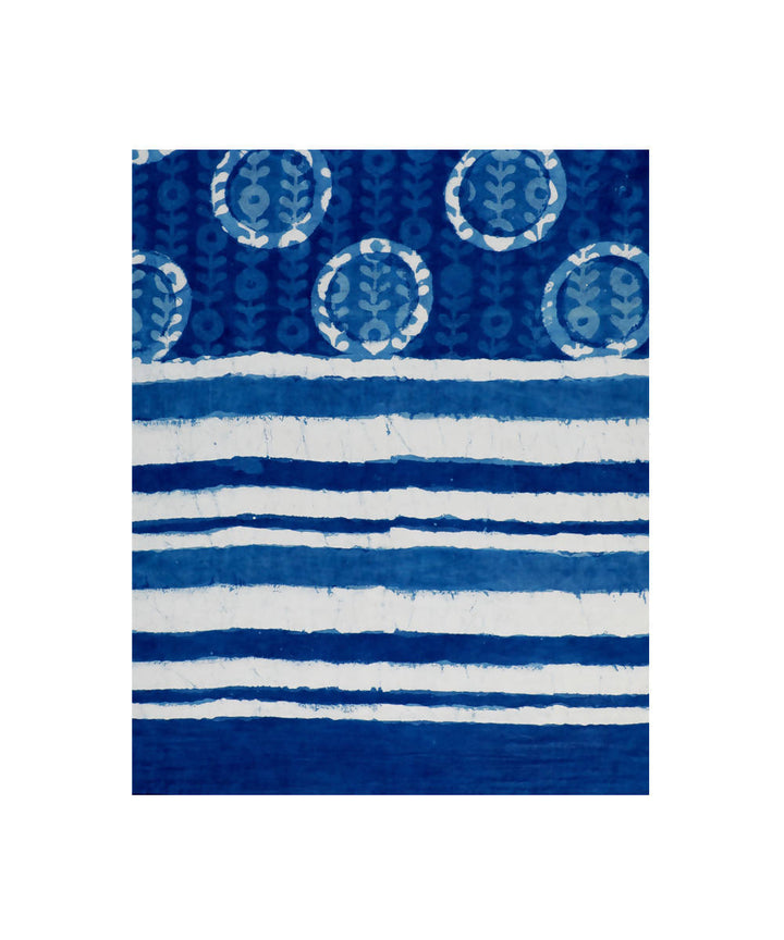 Dabu handblock print white indigo blue modal stole