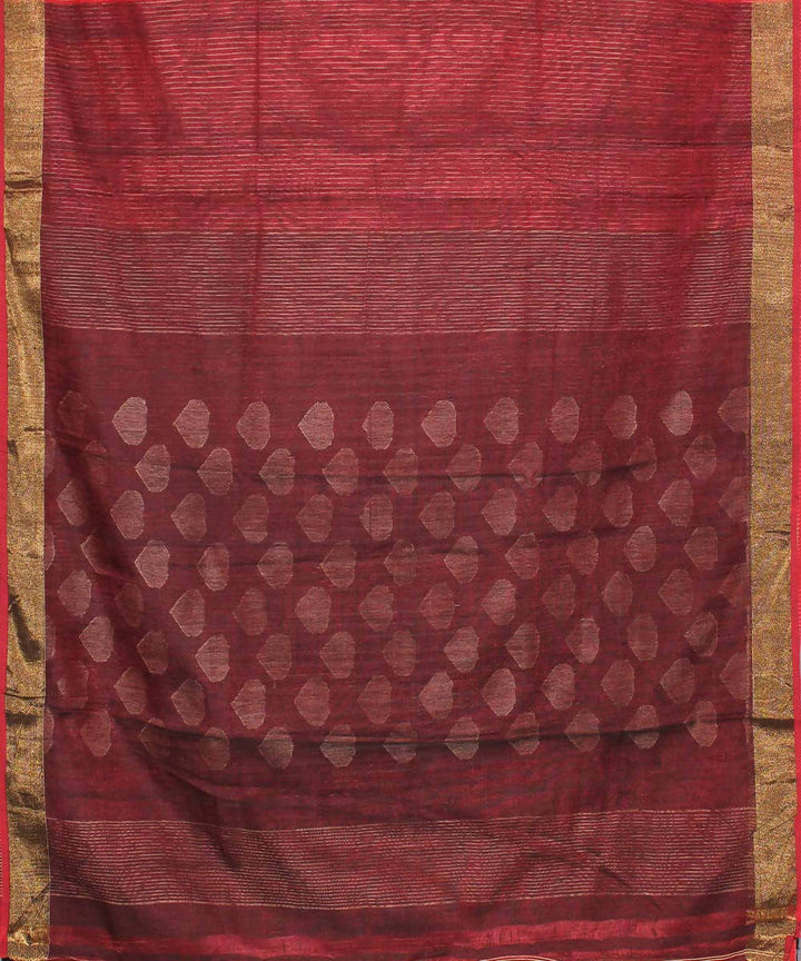 Red cotton silk handloom saree