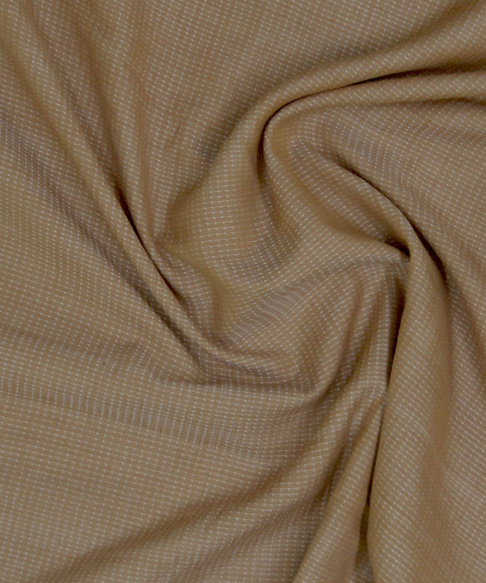 Dark Beige Handwoven Cotton Bamboo Fabric