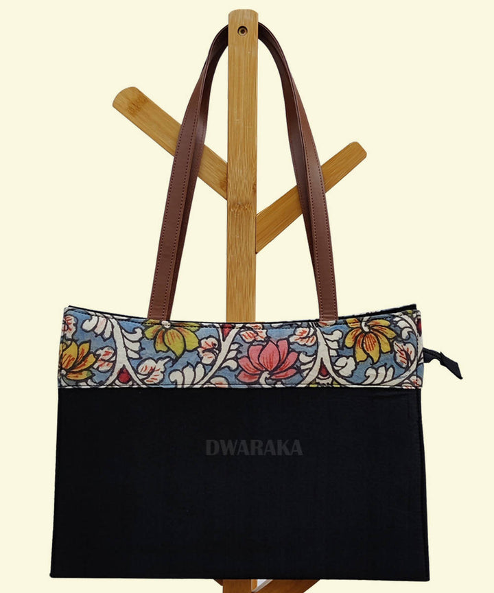 Black hand painted kalamkari handbag