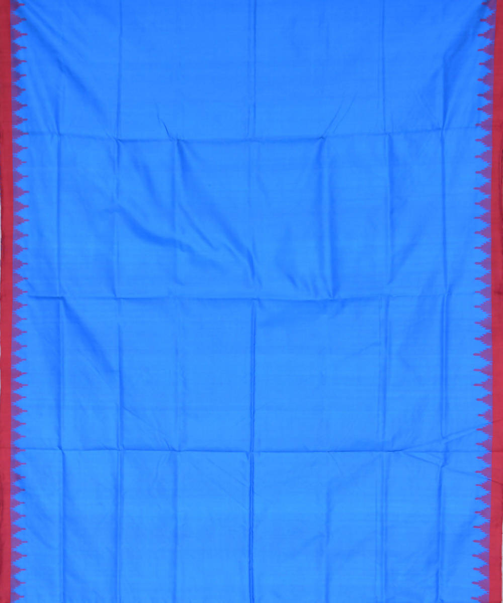 Blue red handloom silk ikat sambalpuri saree