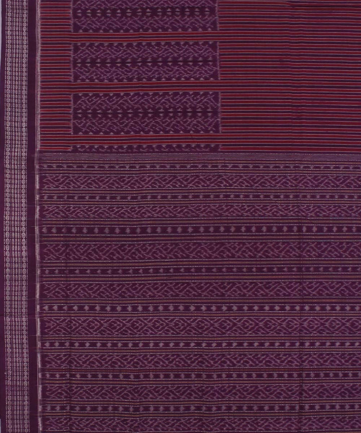 Purple Handloom Sambalpuri Cotton Ikat Saree