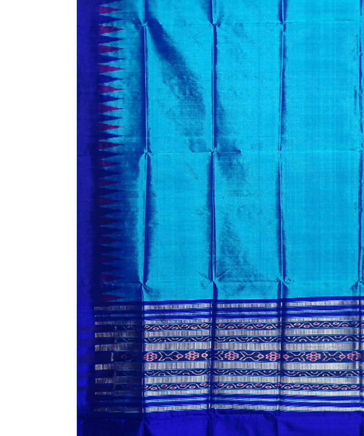 Blue handwoven ikat silk sambalpuri dupatta