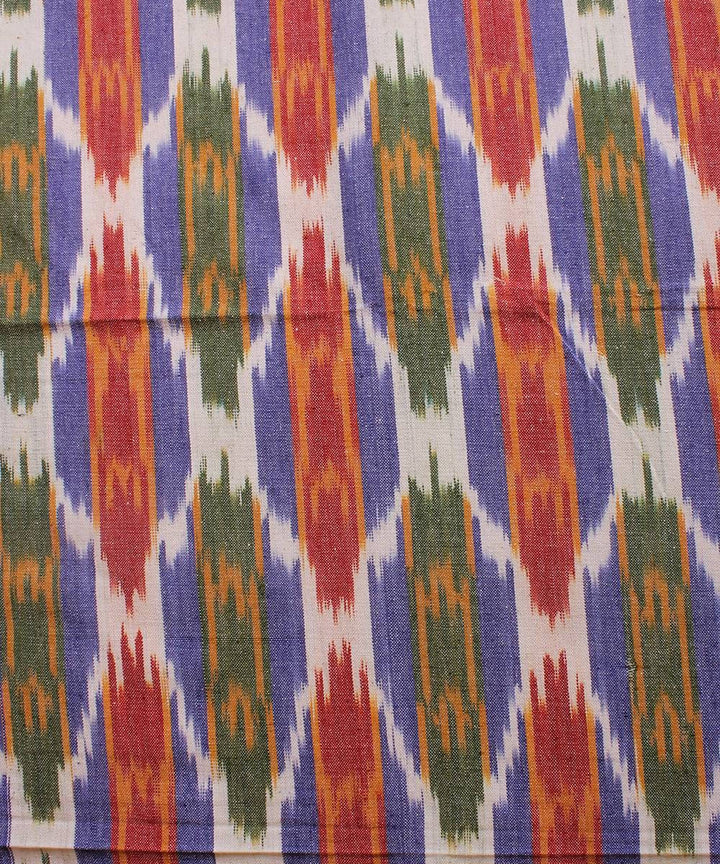 Green Orange Handwoven Ikat Cotton Bedsheet
