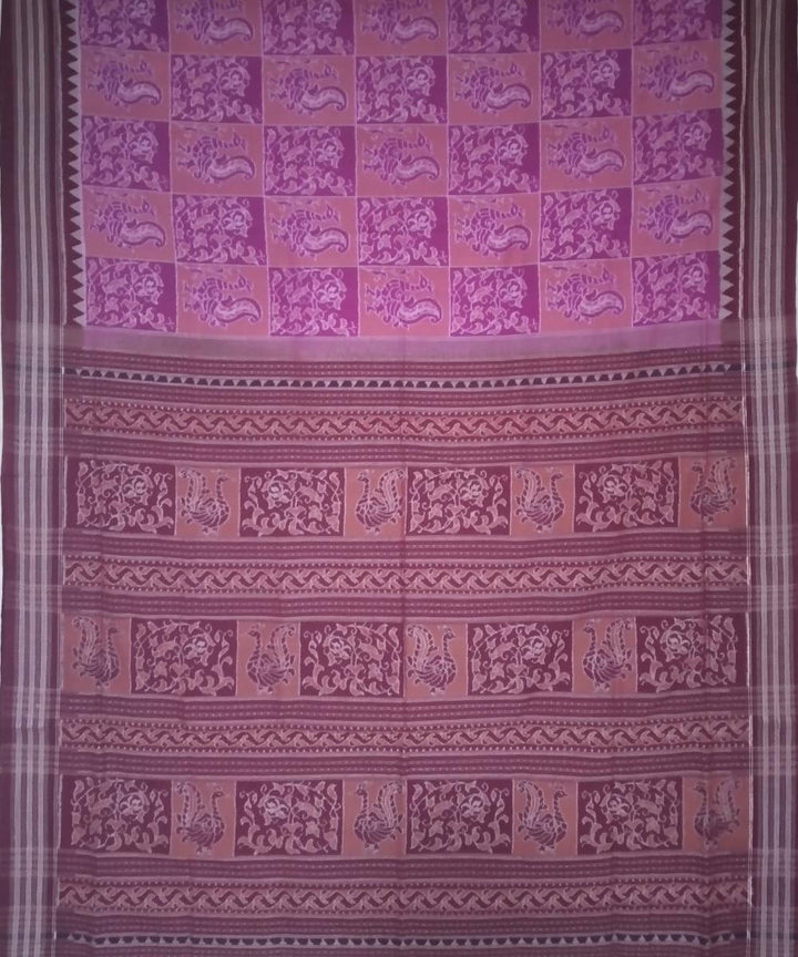 Flirt bulgarian rose handloom cotton sambalpuri saree