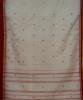 Khadi Nation Handwoven White And Red Cotton Saree (KHADI-SA- 12)