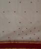 Khadi Nation Handwoven White And Red Cotton Saree (KHADI-SA- 12)