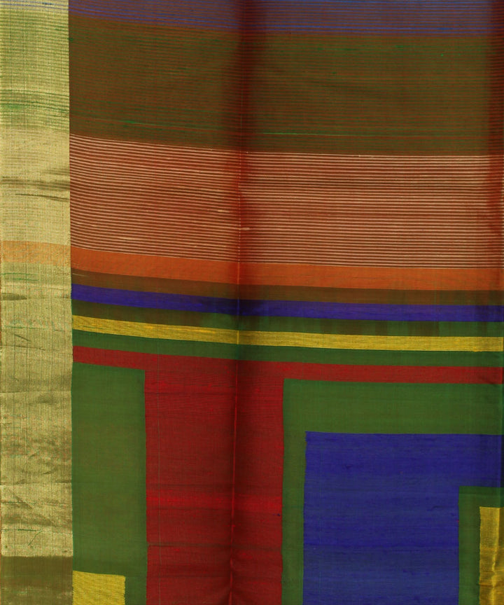 Handwoven Multicolor Stripes Silk Saree