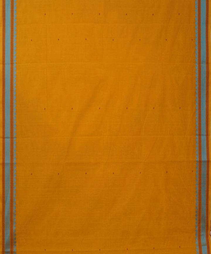 Yellow Orange Handwoven Dindigul Cotton Saree
