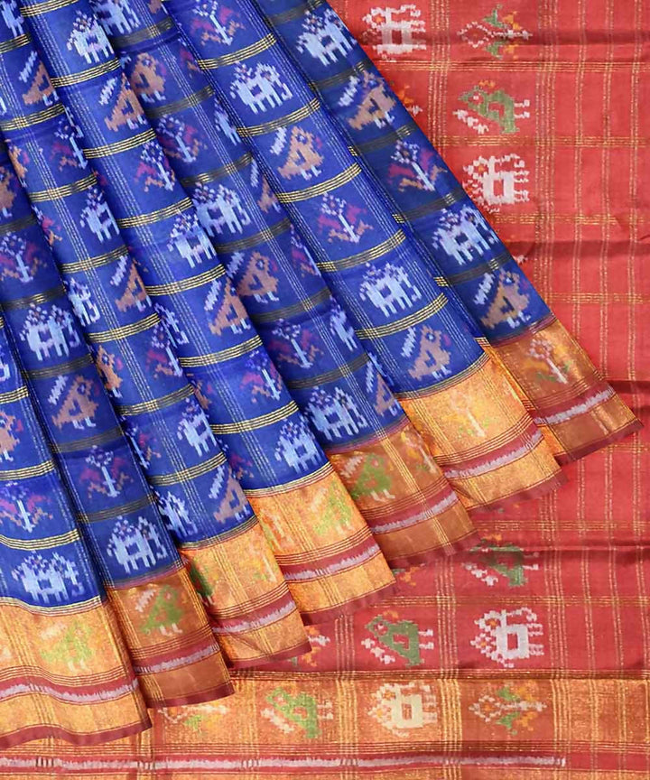 Navy handloom patola silk saree