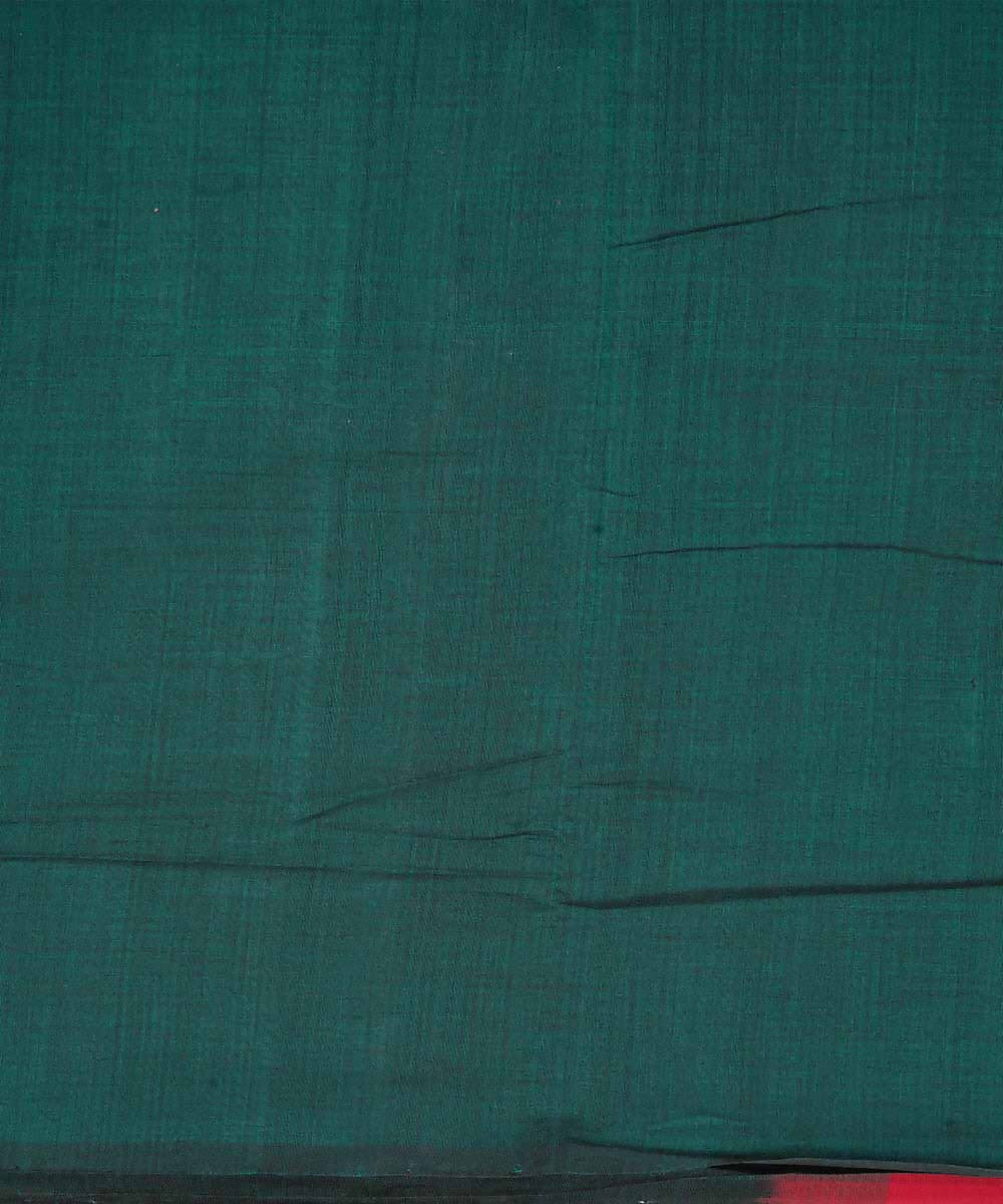Dark green cotton handloom ikat pochampally saree