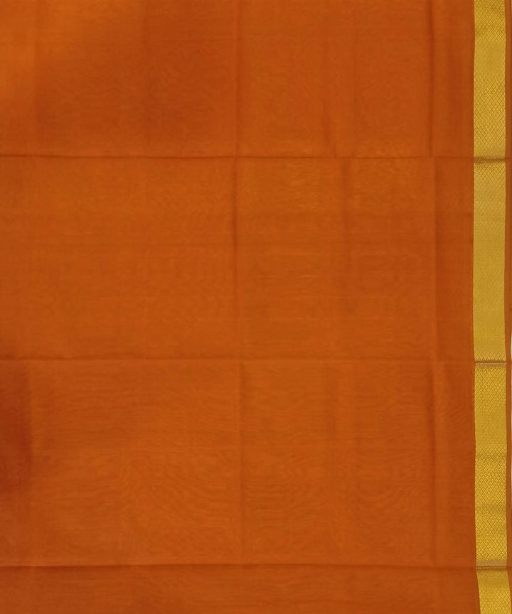 Maheshwari Handloom Orange Cotton Silk Saree