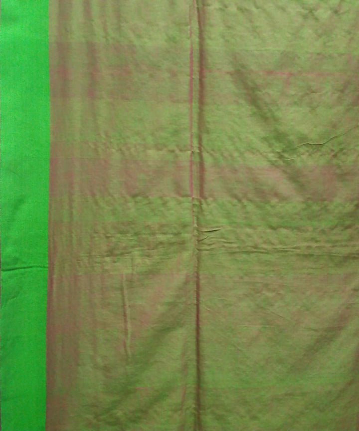 Bengal handspun handwoven cotton pink and green saree