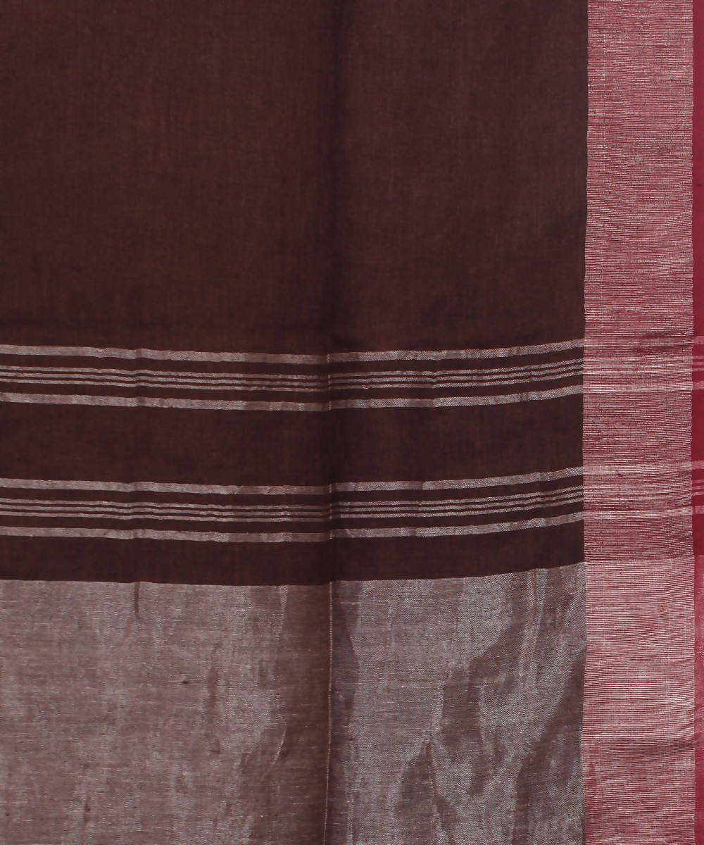 Bengal Handloom Linen Brown Saree