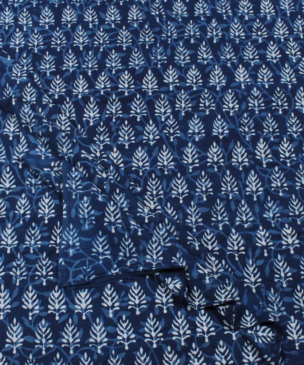 Dabu Handblock Indigo Printed Cotton Fabric