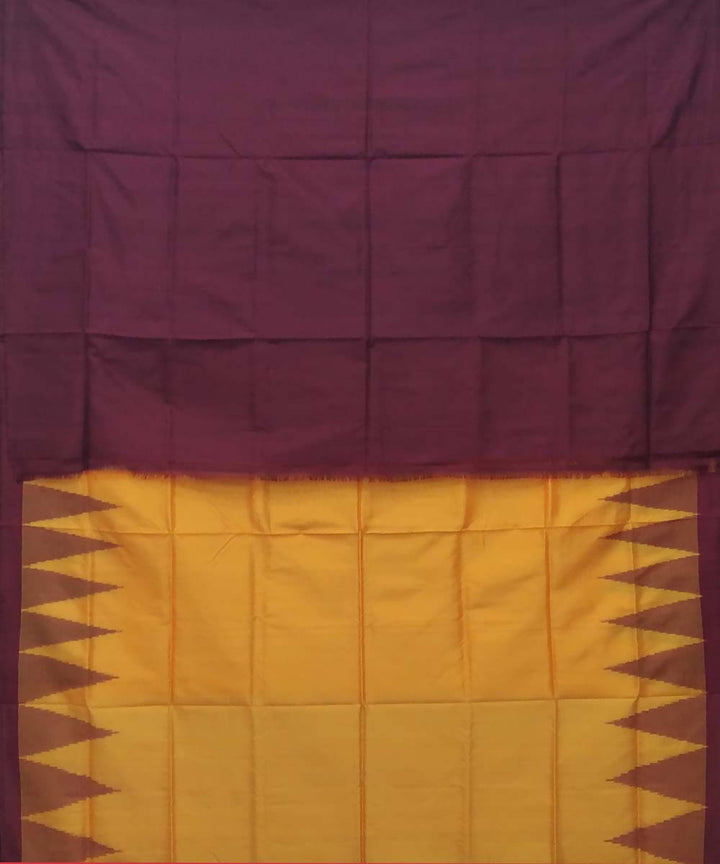 Mustard yellow handwoven silk ikat sambalpuri saree