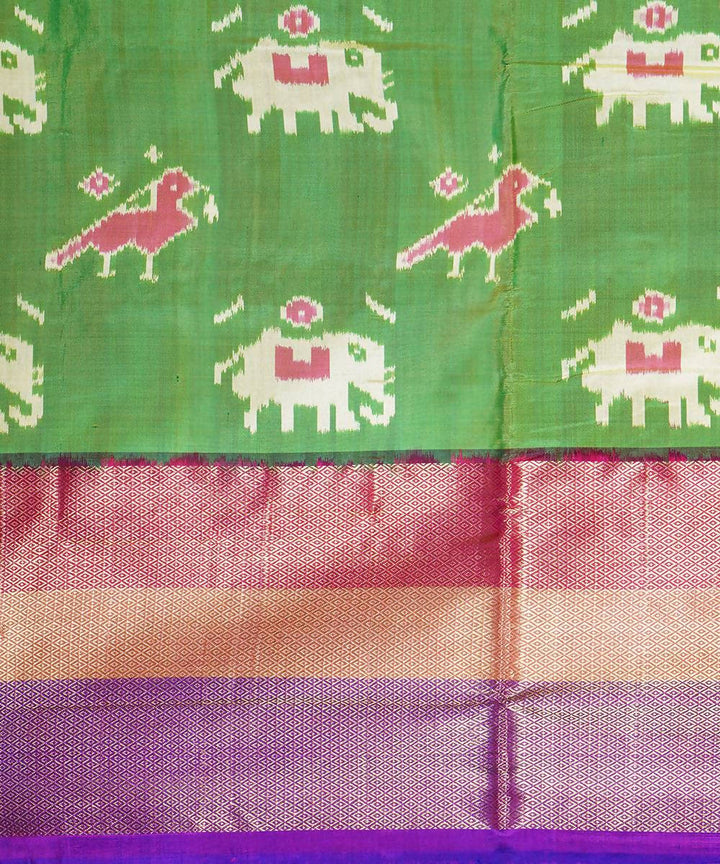 Mehendi green handloom ikkat silk pochampally saree