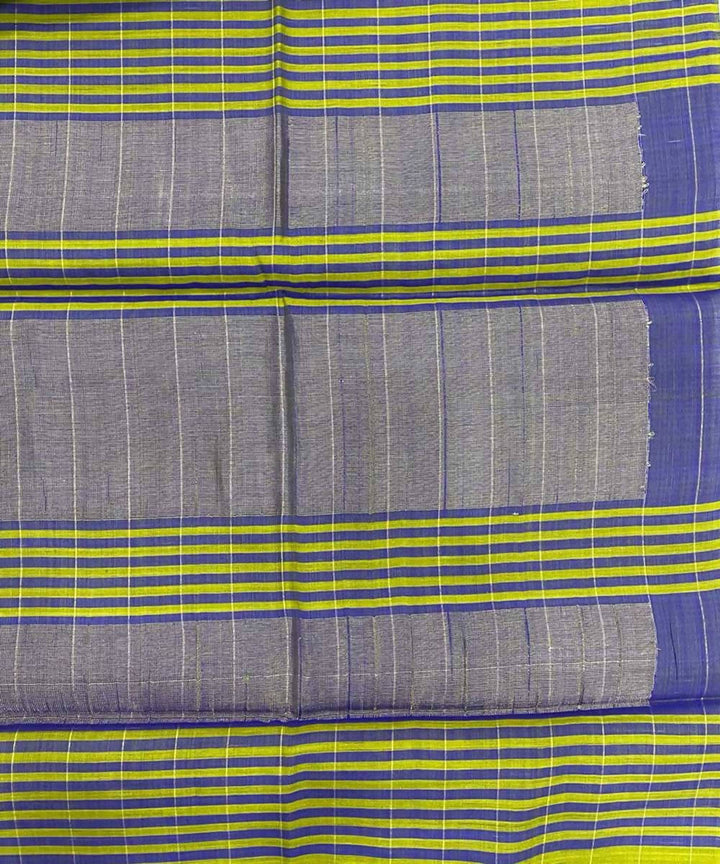 Mehendi green blue handwoven temple border tussar silk saree