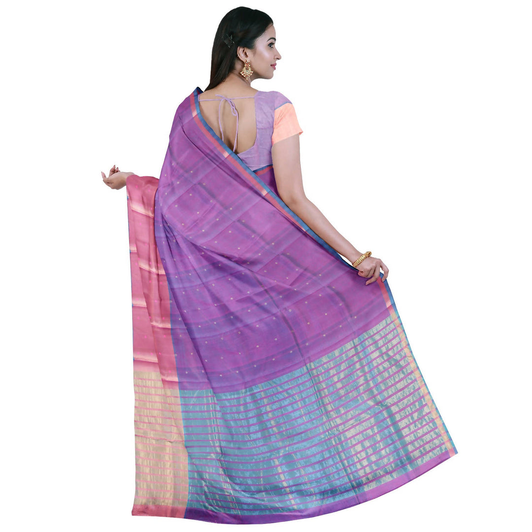 Purple handloom cotton silk venkatagiri saree
