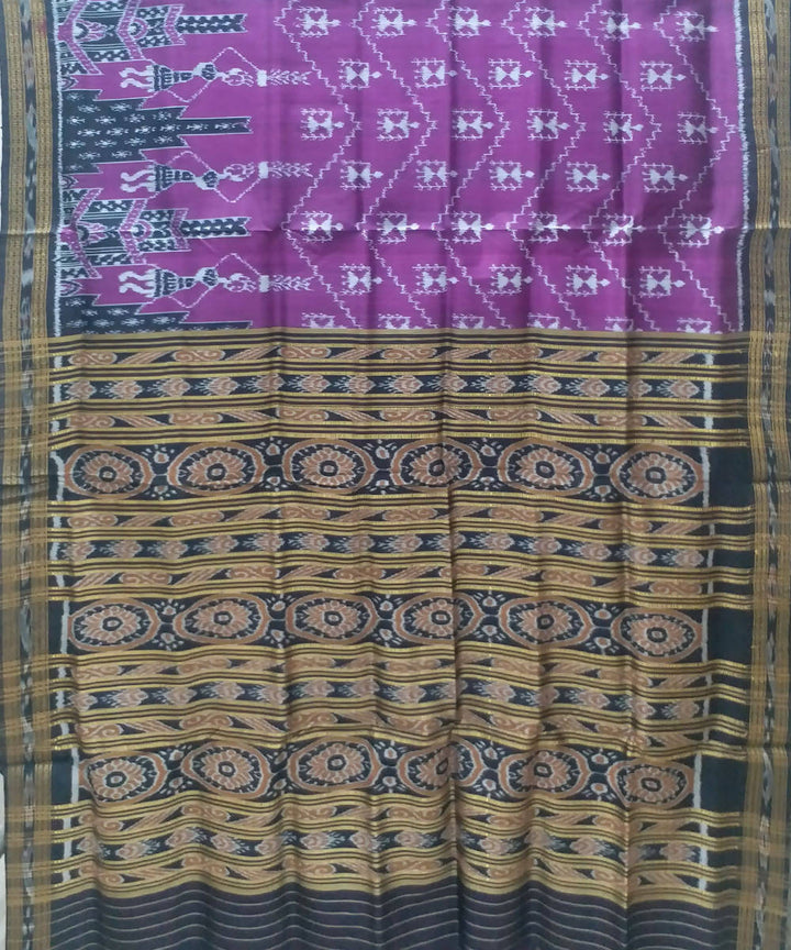 Boysenberry purple handwoven silk khandua saree